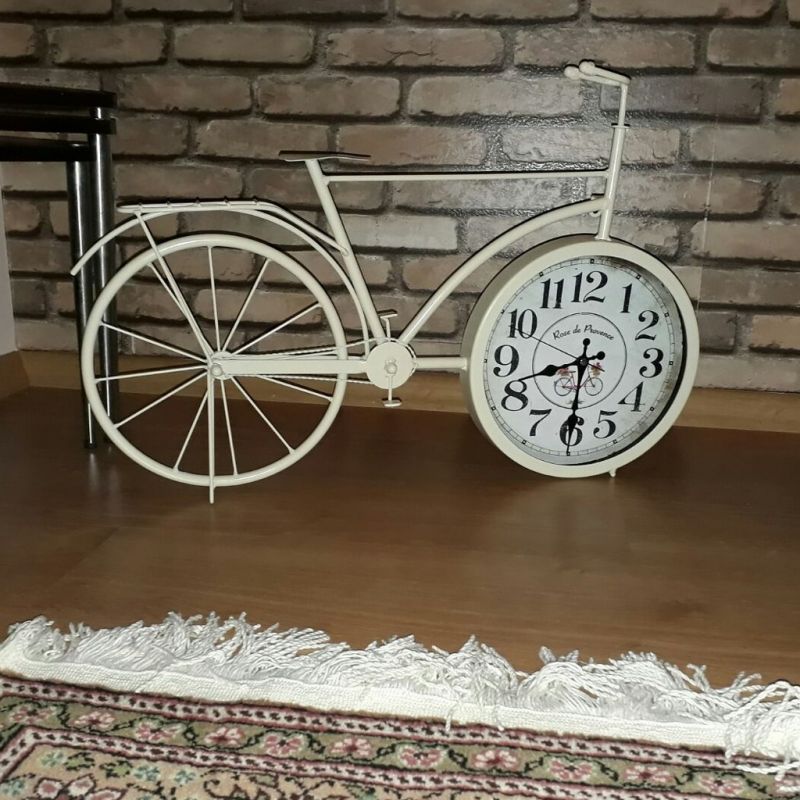 FERFORJE RETRO DEKORATİF BİSİKLET DUVAR SAATİ 45 X 75 CM