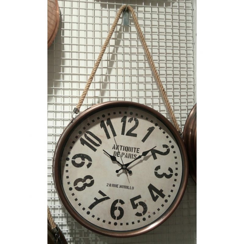 ESKİTME METAL RETRO HALATLI DUVAR SAATİ 40 X 70 CM PARİS